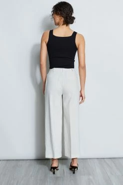 Elie Tahari Faye Wide-Leg Pant -Elie Tahari Sales 2023 E405K210 PUTTY MELANGE 3BACK 061