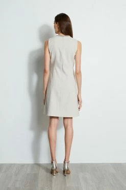 Elie Tahari Linen Chain Dress 11 Elie Tahari Linen Chain Dress -Elie Tahari Sales 2023 E405K603 PUTTYMELANGE 3back 2210