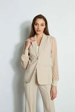 Elie Tahari Chiffon Sleeve Blazer