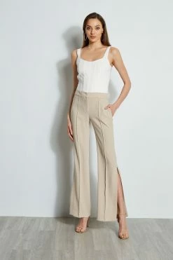 Elie Tahari Side Slit Pant 9 Elie Tahari Side Slit Pant -Elie Tahari Sales 2023 E4087203 ISLANDSAND E4087103 ISLANDSAND E2087503 WHITE 4styling 1376