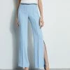 Elie Tahari Side Slit Pant -Elie Tahari Sales 2023 E4087203 WATERBLUE E45X7503 WHITE 2FRONT 525