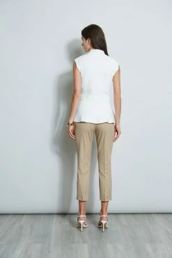 Wrap Peplum Sweater -Elie Tahari Sales 2023 E40M0202 RATTAN ETR32138 SKYWHITE 3back 1643