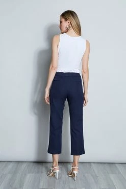 Elie Tahari Embroidered Cropped Pant -Elie Tahari Sales 2023 E40M0212 NAVYYARD 3BACK 056