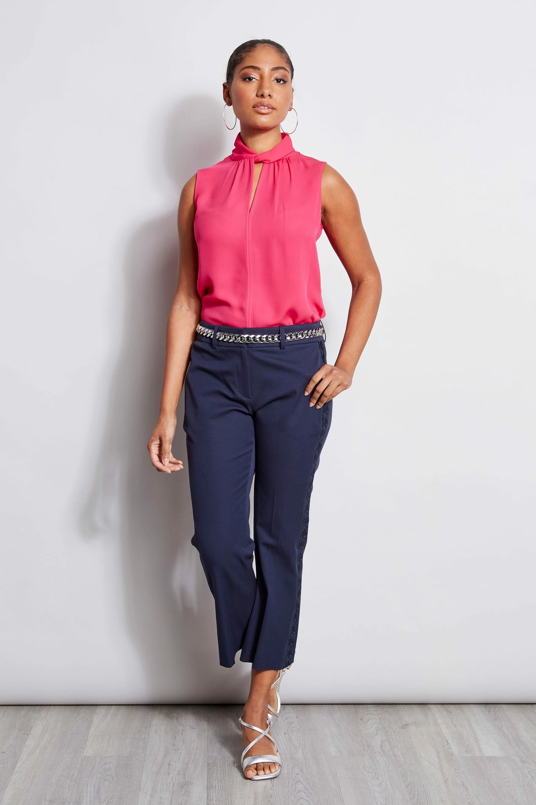 Elie Tahari Sleeveless Silk Twist Shirt 4 Elie Tahari Sleeveless Silk Twist Shirt - Image 2