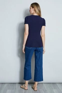 Elie Tahari Asymmetrical Short Sleeve Twist Knit 7 Elie Tahari Asymmetrical Short Sleeve Twist Knit -Elie Tahari Sales 2023 E456X512 STARGAZER 3BACK 025