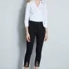 Elie Tahari Embroidered Hem Pant -Elie Tahari Sales 2023 E5017502 WHITEE515H202 BLACK 1HERO 003