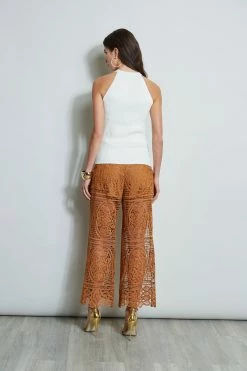 Halter Button Rib Tank 11 Halter Button Rib Tank -Elie Tahari Sales 2023 E5019203 CARAMEL ETR32172 SKYWHITE 3back 610