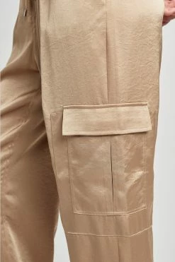 Elie Tahari Cargo Satin Pant -Elie Tahari Sales 2023 E5027201 CARGOSATINPANT RATTAN 2FRONT 0027