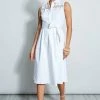 Elie Tahari Embroidered Tie Dress -Elie Tahari Sales 2023 E5044602 EMBTIEDRESS WHITE 1HERO 1501