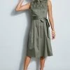 Elie Tahari Embroidered Tie Dress 2 Elie Tahari Embroidered Tie Dress -Elie Tahari Sales 2023 E5044602 EMBTIEDRESS WILLOWGREEN 1HERO 1222