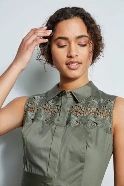 Elie Tahari Embroidered Tie Dress 8 Elie Tahari Embroidered Tie Dress -Elie Tahari Sales 2023 E5044602 EMBTIEDRESS WILLOWGREEN 4STYLING 1240