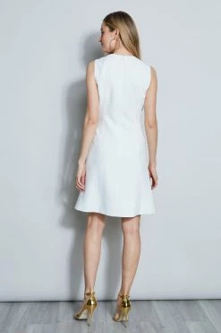 Elie Tahari Basketweave Bar Dress -Elie Tahari Sales 2023 E50C4602 MILKWEED 3BACK 013