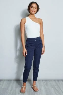 Elie Tahari Stretch Twill Utility Pant -Elie Tahari Sales 2023 E50M0202 STRETCHUTILITYPANT NAVYYARD 1HERO 930