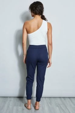 Elie Tahari Stretch Twill Utility Pant -Elie Tahari Sales 2023 E50M0202 STRETCHUTILITYPANT NAVYYARD 3BACK 939