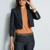 Elie Tahari Cropped Denim Jacket -Elie Tahari Sales 2023 E556X513 TOAST E702P203 DENIM E802P203 2front 606