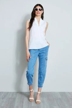 Elie Tahari Judith Shirt -Elie Tahari Sales 2023 E6017500WHITE 1hero 157 1