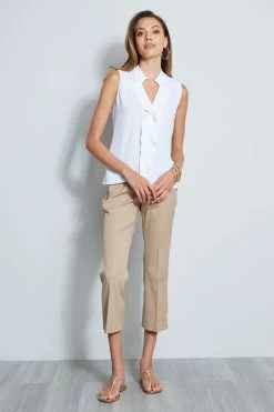 Elie Tahari Sleeveless Ruffle Shirt 8 Elie Tahari Sleeveless Ruffle Shirt -Elie Tahari Sales 2023 E601F512 WHITE TOP 1HERO 270