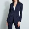 Elie Tahari Single Button Cotton Blazer 1 Elie Tahari Single Button Cotton Blazer -Elie Tahari Sales 2023 E6055102STARGAZER 2FRONT 505