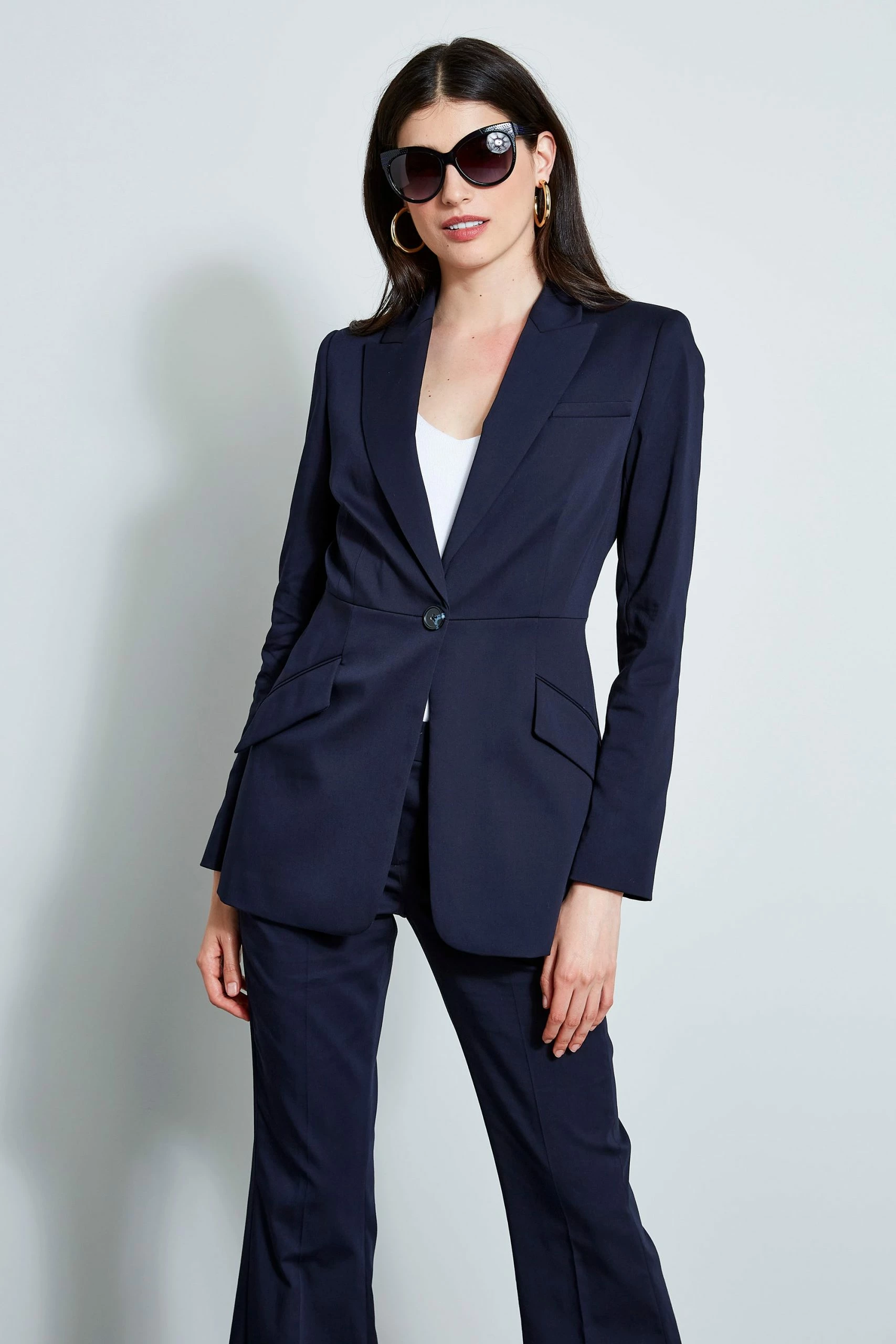 Elie Tahari Single Button Cotton Blazer 3 Elie Tahari Single Button Cotton Blazer