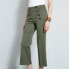 Elie Tahari Button Detail Pant -Elie Tahari Sales 2023 E60M0202WILLOWGREEN 2FRONT 691