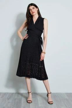 Elie Tahari Silk Wrap Shirt -Elie Tahari Sales 2023 E610N502 BLACK 1HERO 1457