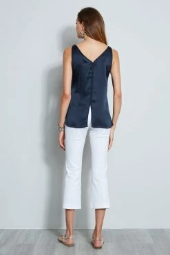 Elie Tahari Sleeveless Silk Satin Shirt -Elie Tahari Sales 2023 E617G502 3BACK 562