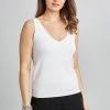 Elie Tahari Venus V Neck Sweater -Elie Tahari Sales 2023 E66Y3510 VENUSSWEATER WHITE 0032 2FRONT