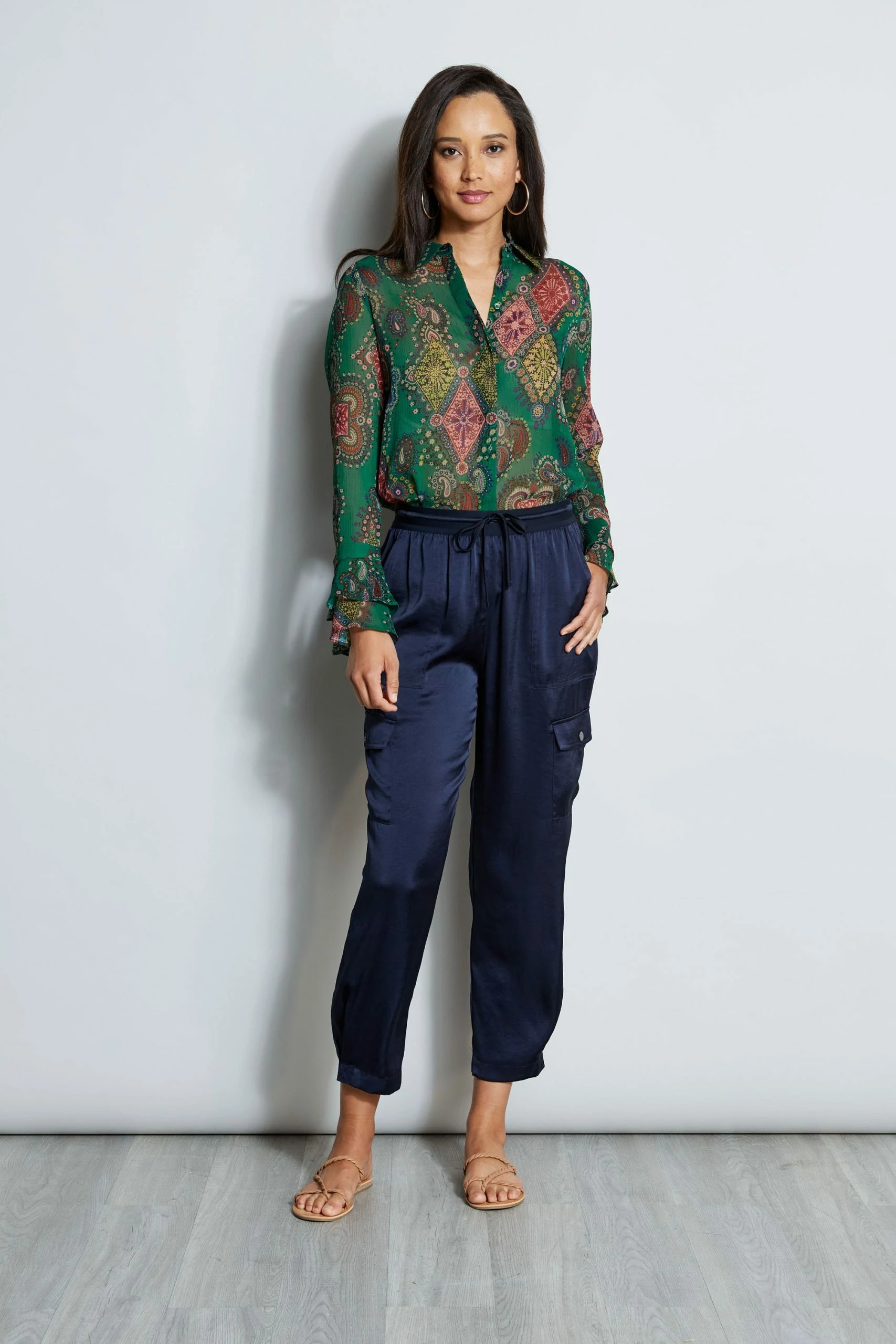 Elie Tahari Satin Cargo Pocket Pant 6 Elie Tahari Satin Cargo Pocket Pant - Image 4