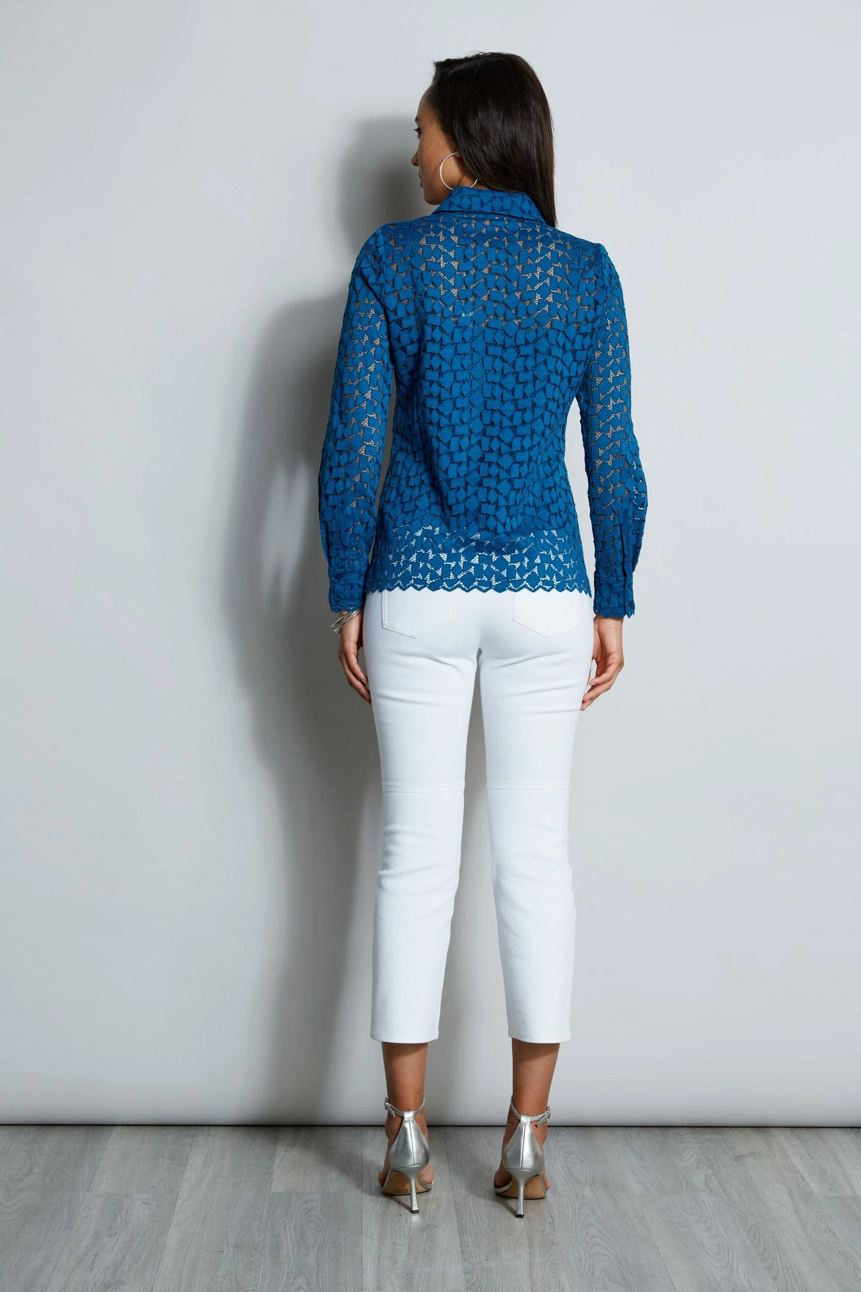 Elie Tahari Geo Lace Button Down Shirt 6 Elie Tahari Geo Lace Button Down Shirt - Image 4