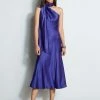 Elie Tahari One Shoulder Satin Scarf Dress -Elie Tahari Sales 2023 E702C603 PLUM 1Hero 2085
