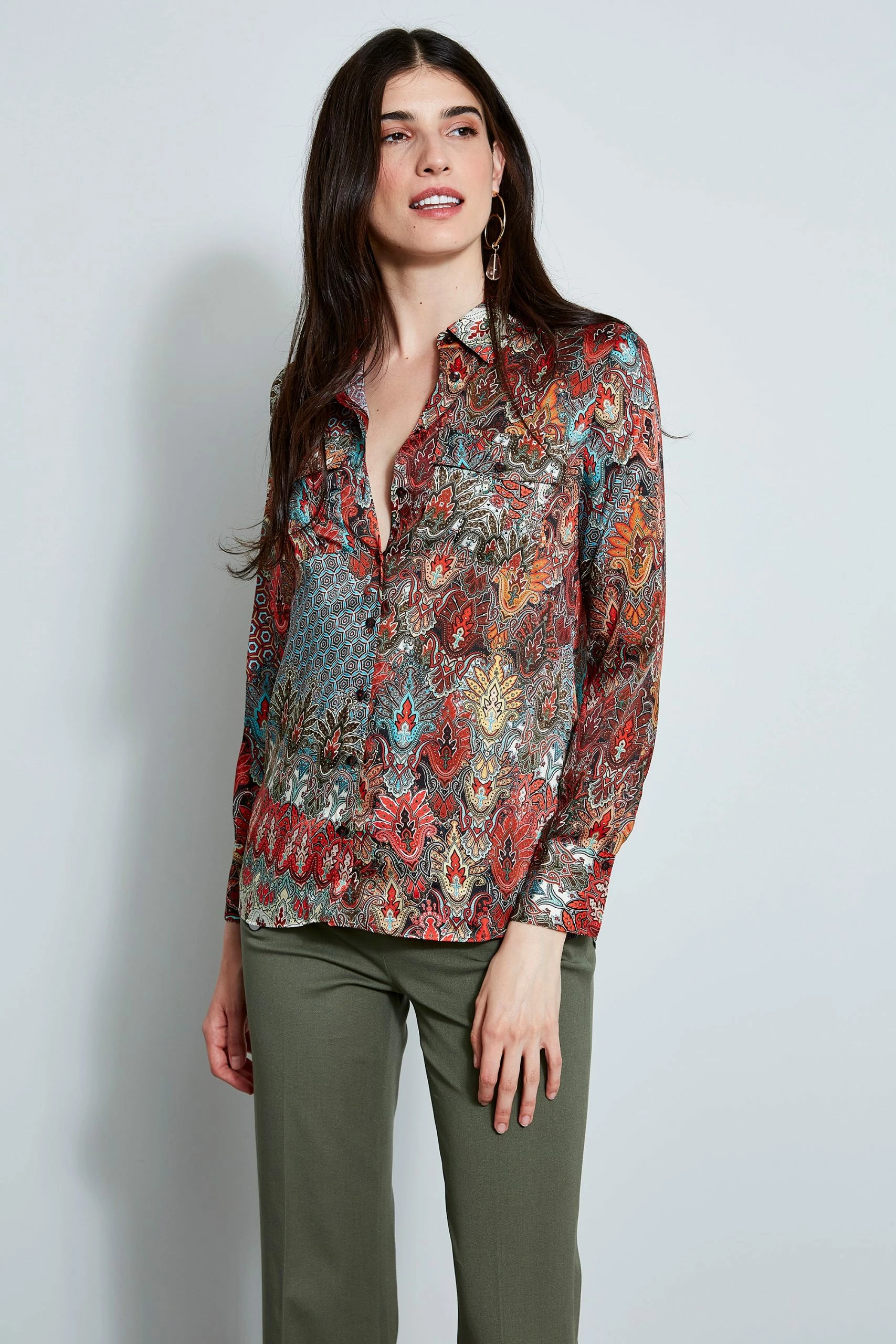 Elie Tahari Paisley Utility Shirt 3 Elie Tahari Paisley Utility Shirt