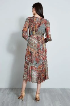 Elie Tahari Paisley Wrap Dress -Elie Tahari Sales 2023 E7031602MULTI WRAP 3BACK 1926