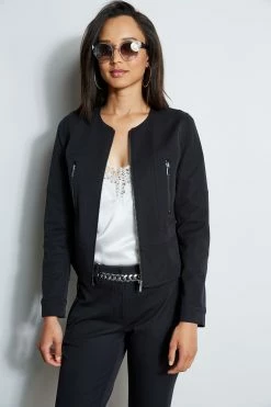 Elie Tahari Stretch Twill Jacket -Elie Tahari Sales 2023 E707G503 BLACK E70M0103 BLACK E70M0203 FRESHPEARL 2FRONT 1048