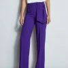 Elie Tahari Wide Leg Sash Pant -Elie Tahari Sales 2023 E707G503 FRESHPEARL E7087213 PLUM 2FRONT 777