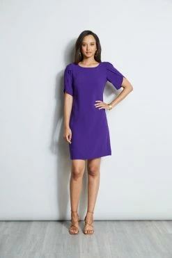 Elie Tahari Slit Sleeve Crepe Dress