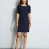 Elie Tahari Slit Sleeve Crepe Dress