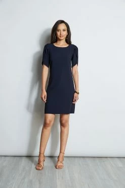 Elie Tahari Slit Sleeve Crepe Dress