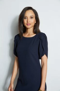 Elie Tahari Slit Sleeve Crepe Dress 8 Elie Tahari Slit Sleeve Crepe Dress -Elie Tahari Sales 2023 E7087603 STARGAZER 2front 2219