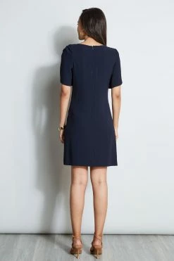 Elie Tahari Slit Sleeve Crepe Dress 9 Elie Tahari Slit Sleeve Crepe Dress -Elie Tahari Sales 2023 E7087603 STARGAZER 3back 2228