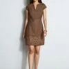 Elie Tahari Short Sleeve Embroidered Hem Dress -Elie Tahari Sales 2023 E70C4603 SUMATRA 1HERO 1290