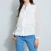 Elie Tahari Silk Shadow Layer Shirt -Elie Tahari Sales 2023 E710N502FRESHPEARL 1HERO 519
