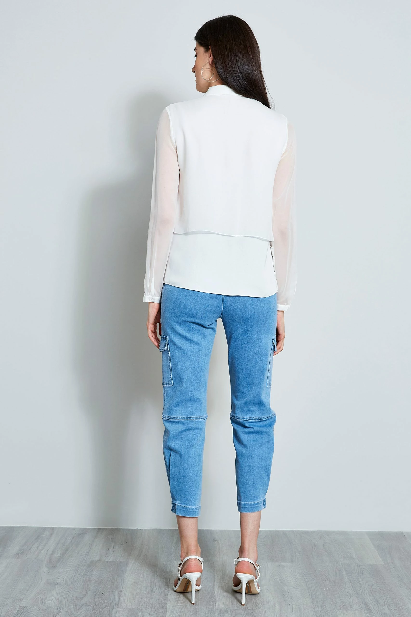 Elie Tahari Silk Shadow Layer Shirt 6 Elie Tahari Silk Shadow Layer Shirt - Image 4