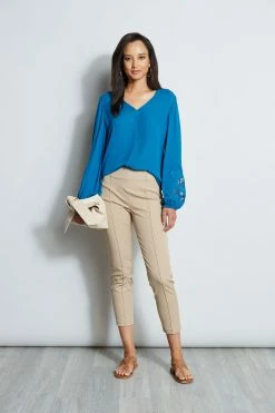 Elie Tahari Embroidered Long Sleeve Shirt -Elie Tahari Sales 2023 E710N503 PACIFICBLUE E70N0203 Rattan 1Hero 290