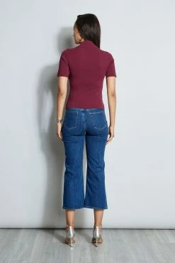 Elie Tahari Contour Sweater -Elie Tahari Sales 2023 E75X2513 CRANBERRY E315J202 INDIGO 3back 258