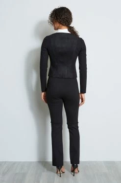 Elie Tahari Vegan Suede Moto Jacket 7 Elie Tahari Vegan Suede Moto Jacket -Elie Tahari Sales 2023 E8013102 BLACK 3BACK 257