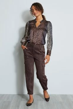 Elie Tahari Vegan Suede Utility Pant 9 Elie Tahari Vegan Suede Utility Pant -Elie Tahari Sales 2023 E8013202 ESPRESSO MAIN
