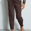 Elie Tahari Vegan Suede Utility Pant -Elie Tahari Sales 2023 E8013202 ESPRESSO MAIN 1