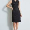 Elie Tahari Dart Zip Vegan Suede Dress -Elie Tahari Sales 2023 E8013602 BLACK 1HERO 1443