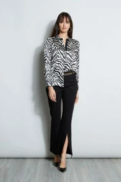 Elie Tahari Silk Zebra Button Down Shirt -Elie Tahari Sales 2023 E801C503 MULTI E802W203 BLACK 1Hero 767