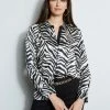 Elie Tahari Silk Zebra Button Down Shirt -Elie Tahari Sales 2023 E801C503 MULTI E802W203 BLACK 2front 778